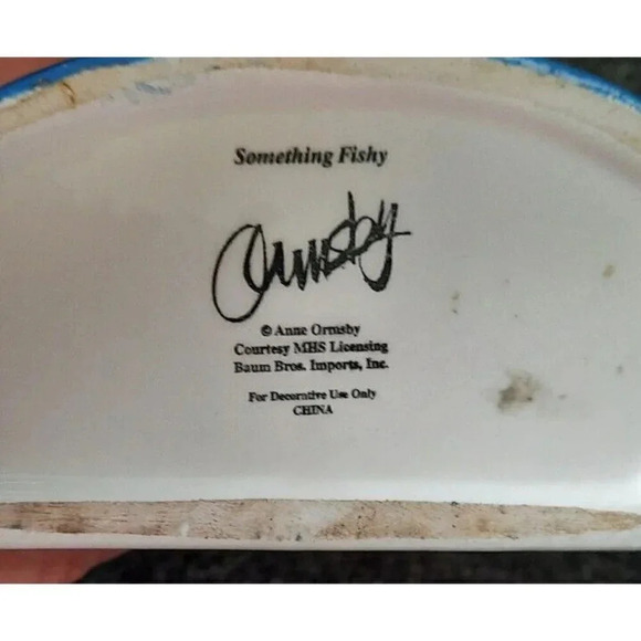 Anne Ormsby Something Fishy Ceramic Tropical Fish Purse Decorative Wall Hanging - Picture 4 of 6